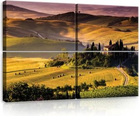 Vászonkép 120x80 Toszkána tájkép Olaszország dombok természet táj idill