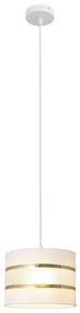 Csillár zsinóron HELEN 1xE27/15W/230V á. 20 cm fehér/arany