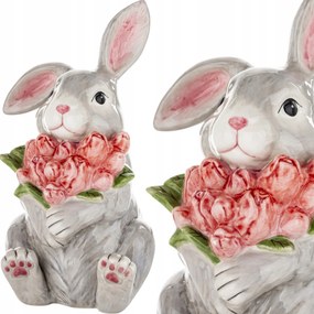 Húsvéti nyuszi figura húsvéti nyuszi virágokkal nád