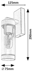 Rabalux 7386 - Kültéri fali lámpa KOLTA 1xE27/12W/230V IP44