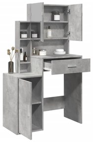 betonszürke fésülködőasztal szekrénnyel 80 x 35 x 132 cm
