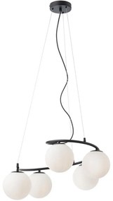 Redo 01-2720 - Csillár zsinóron VOLLEY 5xE14/28W/230V fekete