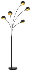 vidaXL fekete-arany állólámpa 200 cm 5 db E14 típusú foglalattal