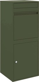 vidaXL Csomagzáró doboz tárolóval Oliva zöld 41 x 38 x 103 cm Acél