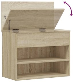 sonoma tölgy színű szerelt fa cipőtároló pad 60 x 30 x 45 cm