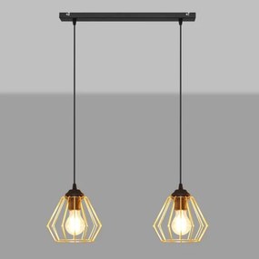 Csillár zsinóron AGAT 2xE27/15W/230V arany/fekete