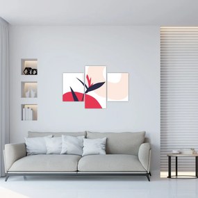Kép - Rózsaszín virágos absztrakció N⁰1 (90x60 cm)