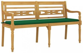tömör tíkfa Batavia pad zöld párnával 150 cm