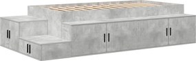 vidaXL Ágykeret tárolóval tárolóval Beton Szürke 80 cm Faanyag
