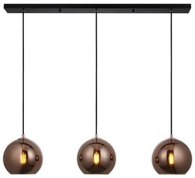 Endon 102929 - Csillár zsinóron BOLI 3xE27/10W/230V fekete/füstös barna