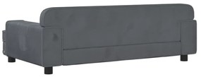 sötétszürke bársony gyerekkanapé 90 x 45 x 30 cm