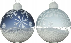 Üveggömb hópelyhek karácsonyfadísz