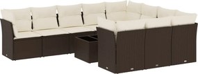 vidaXL 11 részes barna polyrattan kerti ülőgarnitúra párnákkal