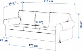Ektorp 3 személyes kanapé huzat, összecsukható Ikea menta-ecru