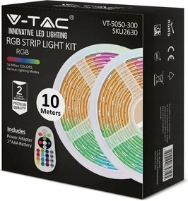 Rgb Led szalag szett 12V 1000 cm távirányítóval és IP65 V-tac tápegységgel
