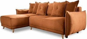 Téglavörös kordbársony kinyitható sarokkanapé (variálható) Lazy Lukka – Miuform