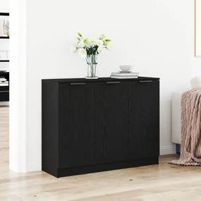 Oldalszekrény Fekete Tölgy 90,5x30x70 cm Műanyagból