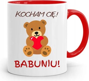 Piros Bögre Nagymamáknak Szeretlek Nagymama nyomott mintával