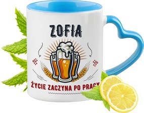 Zsófinak Kék Bögre Szív Alakú Füllel Kávé Ajándék