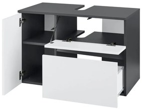 Fehér-antracitszürke fali mosdó alatti szekrény 80x53 cm Wisla – Støraa