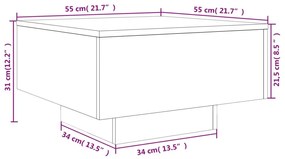 betonszürke szerelt fa dohányzóasztal 55x55x31 cm