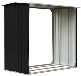 antracit horganyzott acél tűzifatároló 172 x 91 x 154 cm