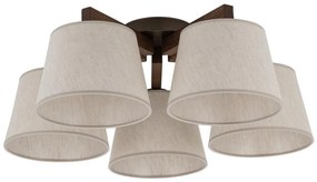 Brilagi - Felületre szerelt csillár LATTE 5xE27/15W/230V fenyő/krémszínű