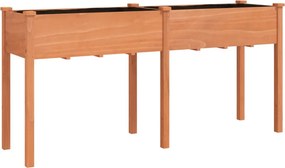 vidaXL barna tömör fenyőfa kerti ültetőláda béléssel 161x45x76 cm