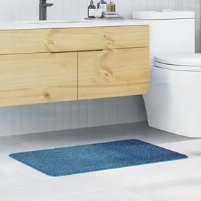 Fürdőszőnyeg Négyszögletes Kék 60x90 cm Poliészter Csúszásmentes