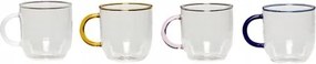 Hübsch 4 Kávéscsésze Tea Vékony Felfújható Üveg 350 ml Színes