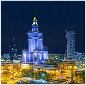 Poszterek 100x100 Varsó éjszaka Palota