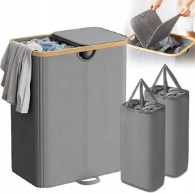 Összecsukható Szennyestartó Kosár Bambusz Szövet Oxford 150L