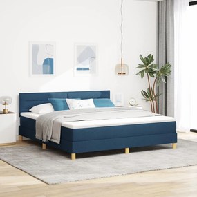 Box Spring Ágy matraccal Kék 180x200 cm Szövet