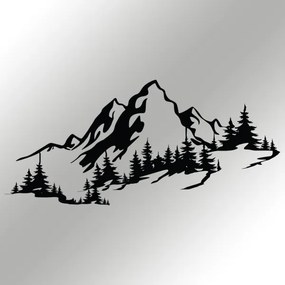 Fali dekoráció 30x67 cm hegy motívummal, fém kivitelben