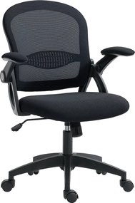 Vinsetto Ergonomikus Irodai Szék Hálós Háttámlával és Párnázott Üléssel, Állítható Magasság, 65.5x61.5x88-97.5cm, Fekete | Aosom