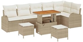 vidaXL Kerti Kanapé Szett párnával tárolóval 9 pcs Beige és krém
