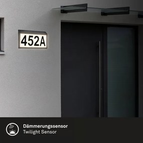 Briloner 3797015 - LED napelemes házszám LED/0,5W/1,2 IP44