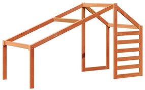 viaszbarna tömör fenyőfa magasított ágy tetővel 90 x 200 cm