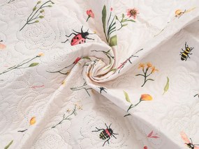 Ágytakaró INSECTA, krém色 Méret: 200 x 240 cm