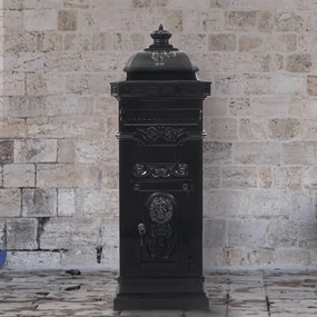 vidaXL fekete, vintage, rozsdamentes alumínium álló postaláda