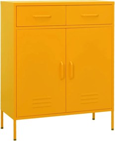 vidaXL mustársárga acél tárolószekrény 80 x 35 x 101,5 cm