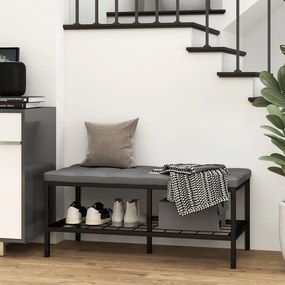 HOMCOM Cipőpad, Cipőtároló Pad Párnázott Ülőfelülettel, 90 x 41 x 40 cm, Szürke | Aosom