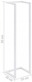 fehér acél törölközőtartó 25 x 20 x 95 cm