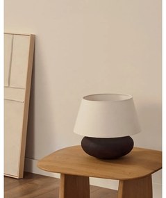 Fekete-fehér asztali lámpa textil búrával (magasság 35 cm) Nessi – Kave Home