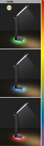 Rábalux Jacey 74226 érintőkapcsolós íróasztali lámpa, 6W LED, 3000K-4000K-5000K+RGB, 480 lm