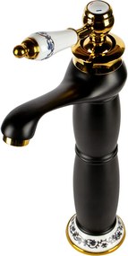 Izmir || Black &amp; Gold magasított retro mosdó csaptelep