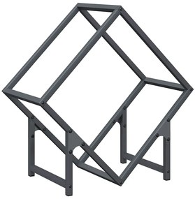 antracitszürke hidegen hengerelt acél tűzifatároló 50x25x50 cm