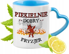 Fodrásznak Kék Bögre Szív Alakú Füllel Ajándék