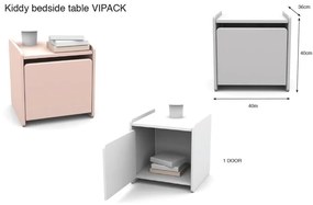 Kiddy rózsaszín éjjeliszekrény - Vipack