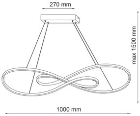 LED Csillár zsinóron ZUMBA LED/50W/230V arany